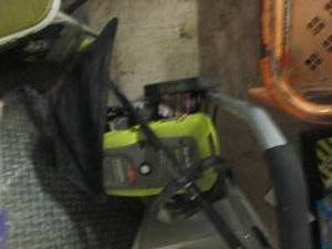 lot 239 image: ryobi mower,trimmer and pressure wa...
