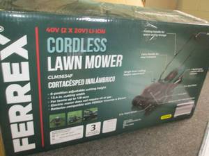 lot 244 image: frrex 40 volt cordless lawn mower n...