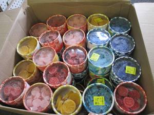 lot 246 image: box of 80 containers of various sce...