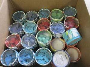 lot 251 image: box of 60 various wax melt containe...