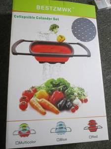 lot 302 image: new 3-piece collapsible colander se...
