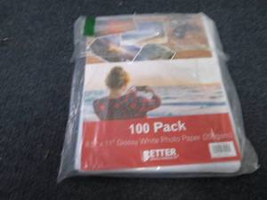 100 pk Glossy White Photo Paper 8.5...