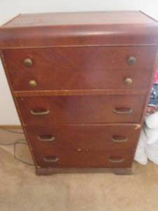 lot 401 image: Antique dresser top is 32 x 16 and ...