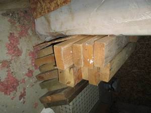Lumber under basement stairs...