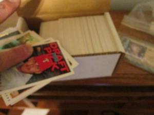 Box of Topps cards...