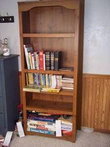 lot 33 image: Bookshelf measures 30 wide 70 tal...