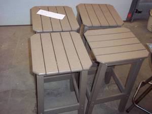 lot 50 image: 4 By-The-Yard Composite material patio stools...