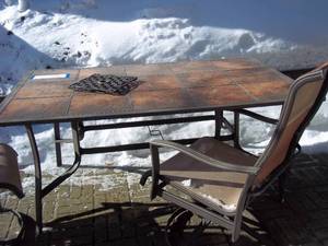 lot 48 image: Rectangle slate tile topped patio t...