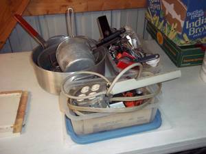 lot 208 image: Variety of cookware and electrical supplies