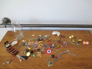 lot 120 image: Covered Mason style jar filled with...