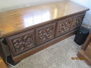lot 130 image: Solid Wood locking Cedar Chest by L...