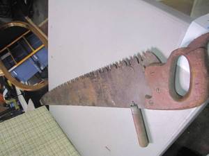 lot 254 image: Antique deep toothed one-man manual hand saw typically used for cutting ice
