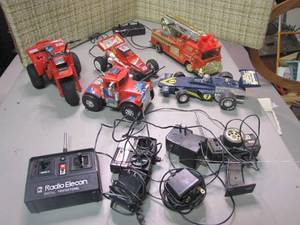 lot 261 image: Assorted lot of Remote Controlled cars, firetruck and ATVs