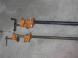 lot 281 image: (2) 34 inch pipe clamps