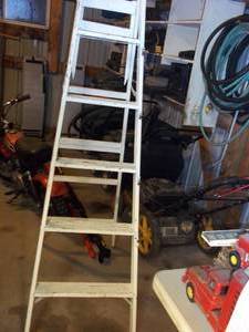 lot 294 image: 6 wooden folding a-frame ladder