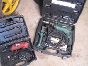 lot 309 image: Masterforce hammer drill and toolshop oscillating tool in their respective cases