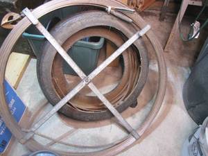 lot 346 image: Heavy Duty sewer snakes (one is inside the tire). Winner will receive the other goodies pictured as well.