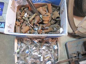 lot 350 image: (2) boxes of mostly steel Pipe Fittings