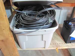 lot 355 image: Large Tote Full of cables and wire