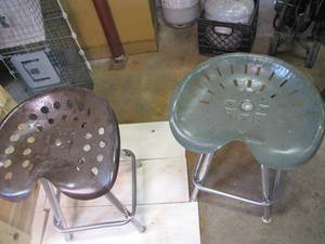 lot 376 image: Pair of stools with tractor seats for your seat