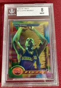 lot 12 image: 1993 Topps Finest Chris Webber Card - Beckett 8