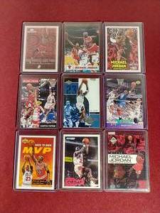 lot 43 image: (9) Michael Jordan Cards