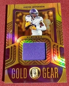 lot 44 image: 2022 Gold Justin Jefferson Jersey Card - #d299