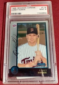 lot 46 image: 1998 Bowman Chrome Corey Koskie - PSA 9