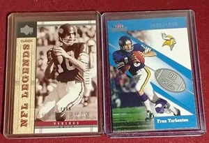 lot 57 image: (2) Numbered Fran Tarkenton Insert Cards
