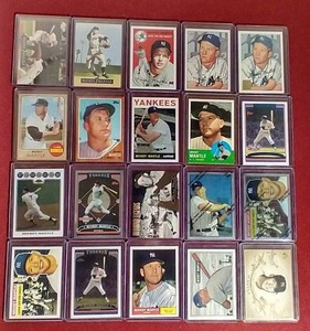 lot 90 image: (20) Mickey Mantle Insert Cards