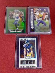 lot 98 image: (3) Adam Thielen Insert Cards - One #d