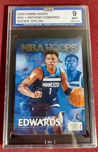 lot 113 image: 2020 Hoops Anthony Edwards Rookie Card - ISA 9