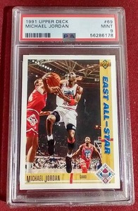 lot 116 image: 1991 Upper Deck Michael Jordan Card - PSA 9