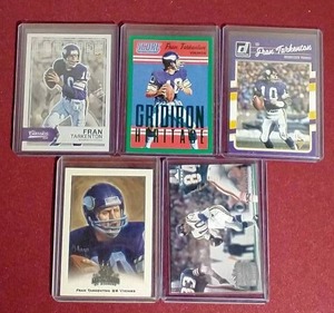 lot 117 image: (5) Fran Tarkenton Insert Cards