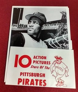 lot 128 image: RARE 1961 Mannys Baseball Land Pittsburgh Pirates 10 Photo Set - Clemente