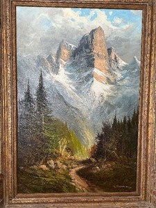lot 16 image: Large Framed Scenic Oil on Canvas Painting in Gorgeous Gilded Frame by Gnter Seekatz