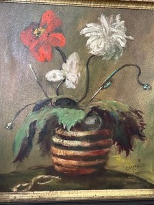 lot 22 image: Vintage Floral Painting