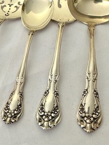 lot 9 image: Vintage Alvin Chateau Rose Sterling Silver Serving Utensils