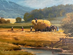 lot 38 image: Vintage Oil on Canvas Scenic Painting by Wolfgang Heinz