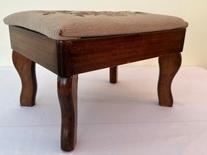 lot 68 image: Vintage Needlepoint Step Stool