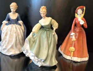 lot 73 image: (3) Porcelain Royal Doulton Figurines Royal Doulton Alison Figurine, Royal Doulton Fair Lady Figurine & Royal Doulton Julia Figurine