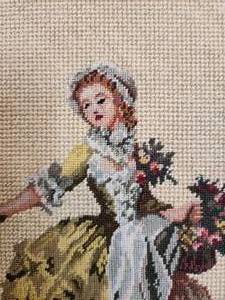 lot 51 image: Nostalgic Framed Needlepoint in Gilt Frame