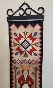 lot 63 image: Classic Norwegian Needlepoint Wall Hanging