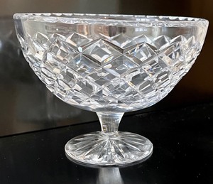 lot 111A image: Two Diamond Cut Kosta Boda Crystal Pedestal Bowls