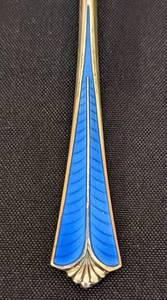 lot 293 image: David Andersen Enamel and Sterling Spoons and Relish Fork