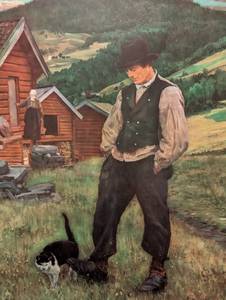 lot 346A image: Large Framed Idyll Print by Christian Skredsvig