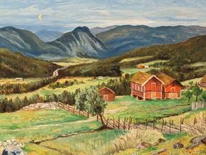 lot 241 image: Framed Scenic Oil Painting