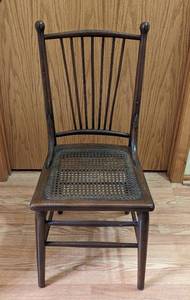 lot 243 image: Vintage Wood Cane Seat Chair