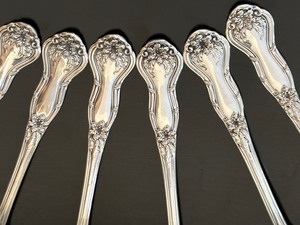 lot 340 image: Set of Six Demitasse Silver Plate Spoons