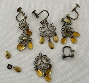 lot 343 image: Vintage Norwegian Solje Earring for Repair or Repurpose